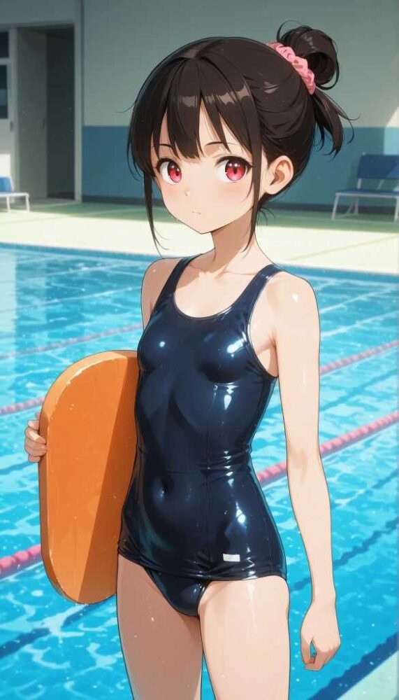 スクール水着の貧乳女子小学生