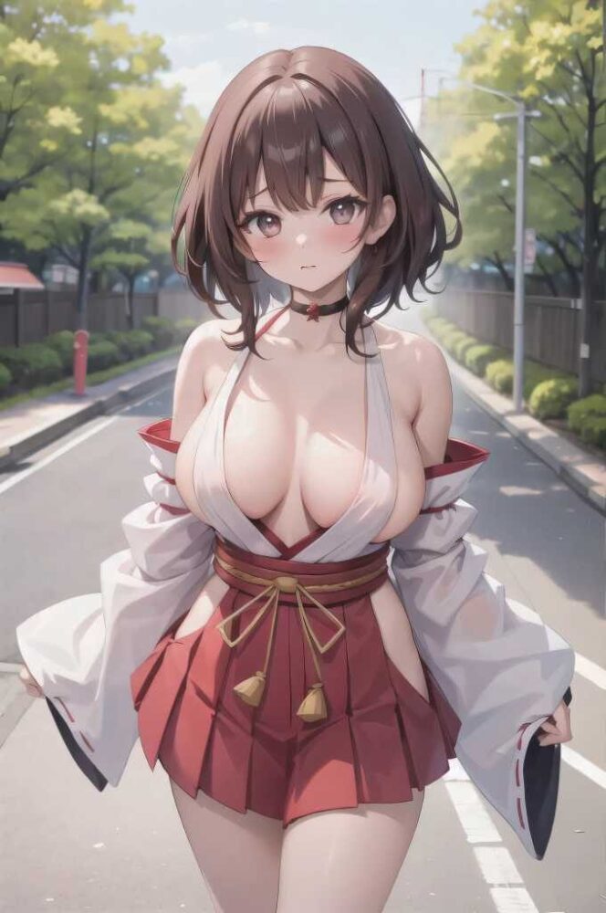 セクシー巫女コスチュームの美少女