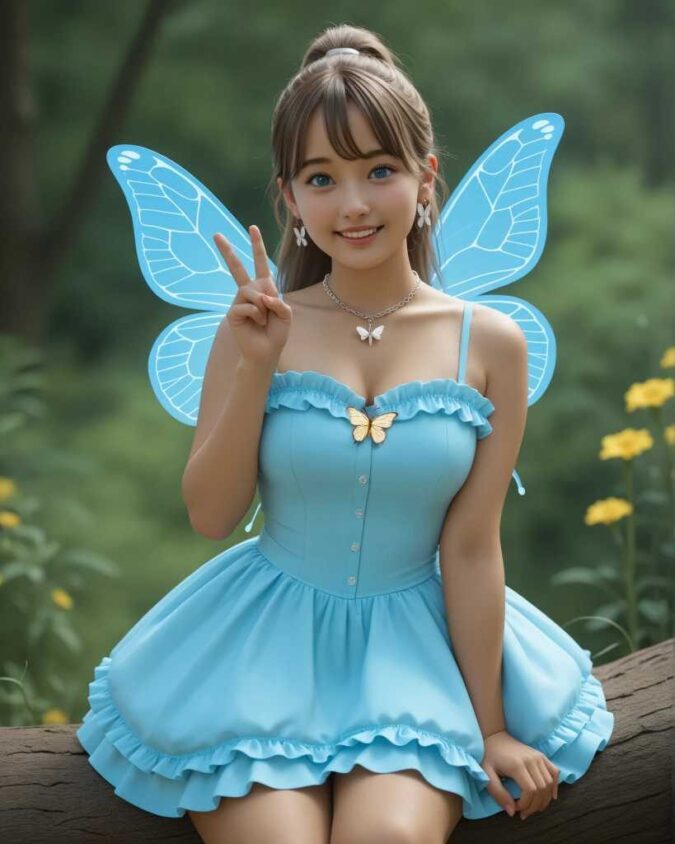 妖精のコスプレをする美少女