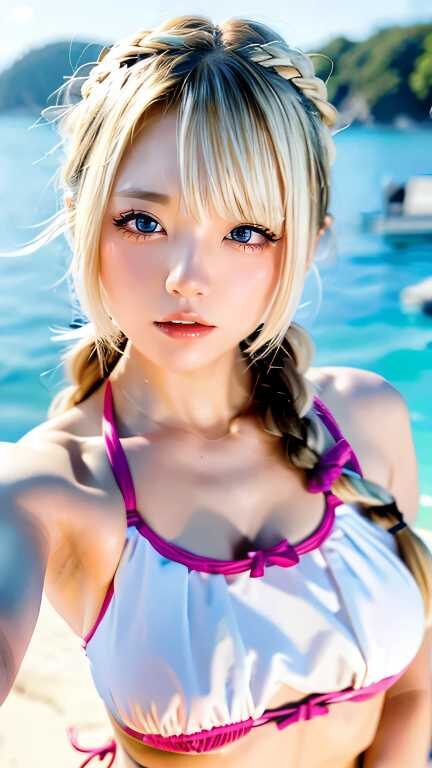 金髪ギャル風美少女のビキニグラビア