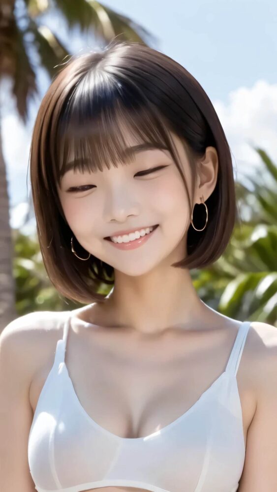 白いビキニの美少女