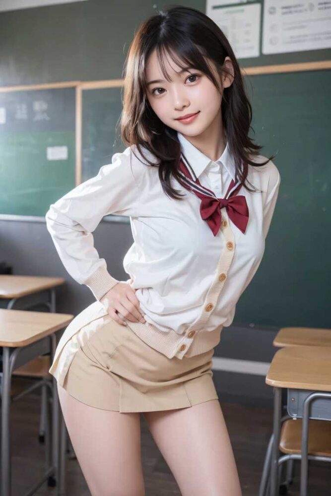 制服女子高生の魅惑の太もも