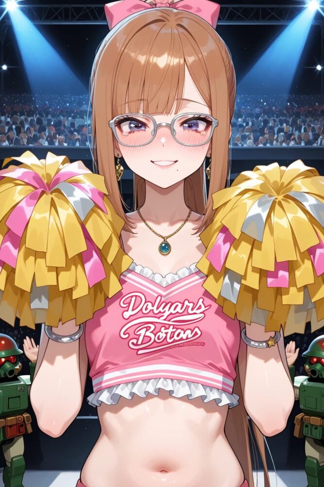 眼鏡美少女のチアガールコスチューム