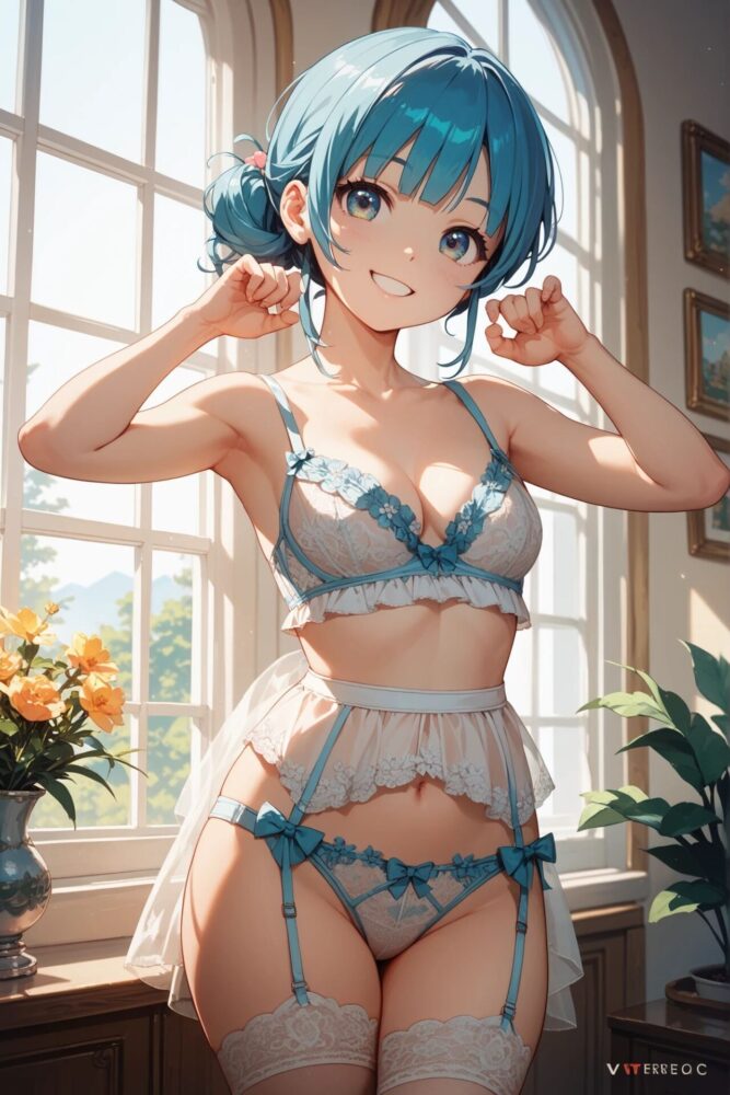 可愛らしくセクシーな下着姿の美少女